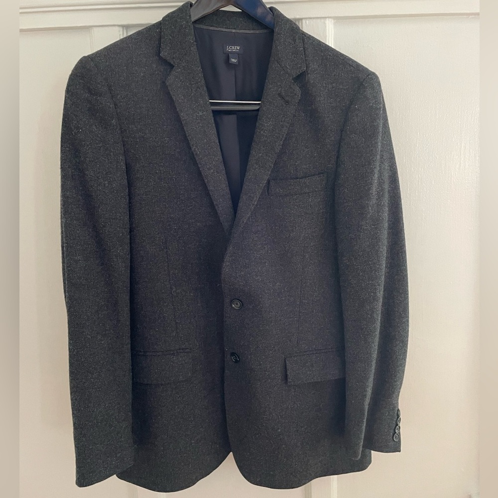 J Crew mens dark charcoal wool blazer 42 L